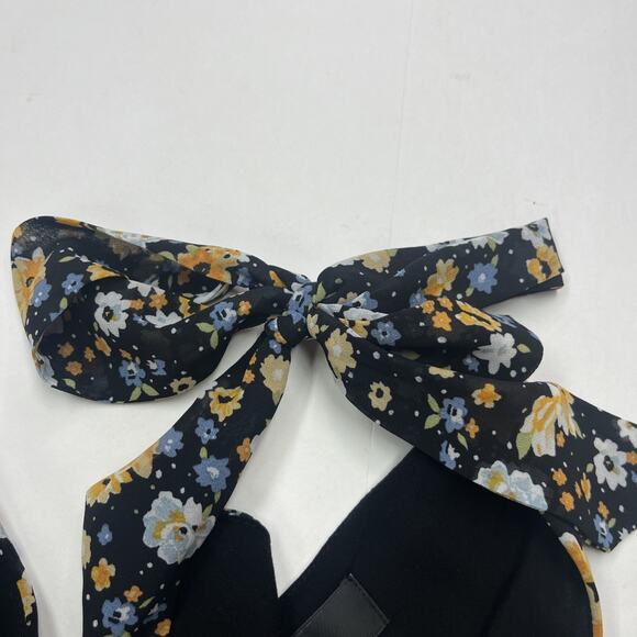 Lulus Y2K Babydoll Floral Chiffon Midi Dress Size Small Black Romantic Fairy - Picture 8 of 15